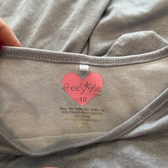 5 FOR $20 FreeStyle Big Kids Girls Grey Love Dress sz 10 - Picture 4 of 5